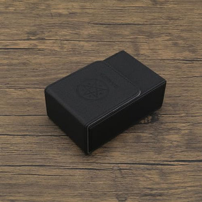 SING F LTD Tarot Card Case Card Deck Box PU Leather Card Storage Box Magnetic Closure Single-Sleeved Cards Box Protect Cards Solid Black