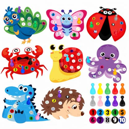 Cinrobiye Animal Counting Game for Kids, Number Matching Game 1-10 with Cute Animal Boards, Fun Educational Activity Games Set for Family Play, Party & Classroom Use