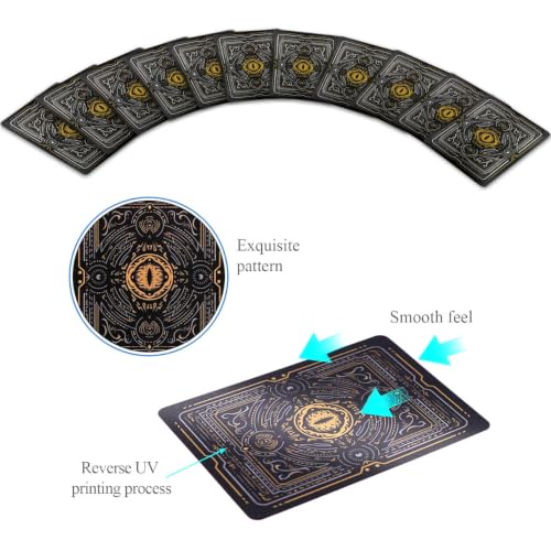 WJPC Easy Shuffling Plastic Waterproof Playing Cards,Cool Black Dragon Poker Cards for Game and Party, Deck of Cards（Dragon - color: 1215longkuan