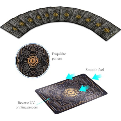 WJPC Easy Shuffling Plastic Waterproof Playing Cards,Cool Black Dragon Poker Cards for Game and Party, Deck of Cards（Dragon - color: 1215longkuan