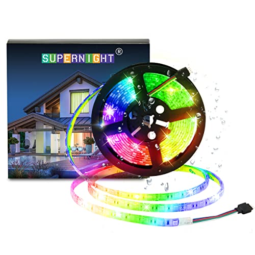 SUPERNIGHT RGB LED Strip Lights Waterproof, 32.8 FT 10M 600LEDs | SMD 5050, Color Changing, Flexible, for Bedroom, TV Back Lighting, Christmas, Halloween Day, Not Include Power Adapter - size: 32.8 FT