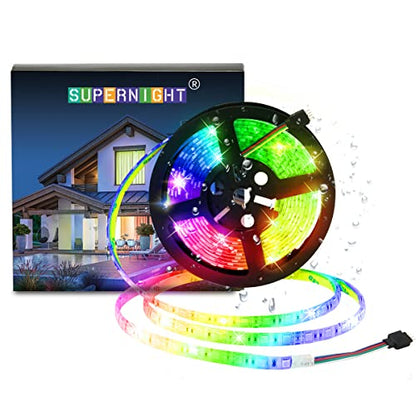 SUPERNIGHT RGB LED Strip Lights Waterproof, 32.8 FT 10M 600LEDs | SMD 5050, Color Changing, Flexible, for Bedroom, TV Back Lighting, Christmas, Halloween Day, Not Include Power Adapter - size: 32.8 FT