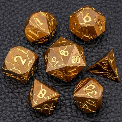Dungeons and Dragons Dice Metal Dice Set with Gift Case, Polyhedral Dice Set for RPG D&D RPG Tabletop Games Dice Set - color: Gold