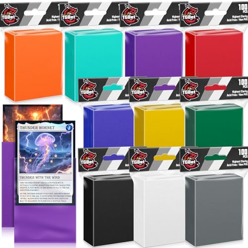 1000ct MTG Card Sleeves, 10 Colors Matte Trading Card Sleeves, Textured Back Deck Card Protectors Penny Card Sleeve for Baseball Football MTG TCG Sports Game Cards - color: 1000p