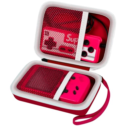 ALKOO Retro Handheld Console Case for R36S/RG353V/Game Boy | Hard Case, Storage for Console, Cable and Small Accessories, Portable Travel Carry, Case Only, Red - color: Red