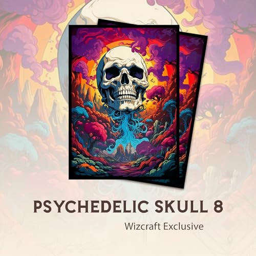 Psychedelic Skull 8 - MTG Card Sleeves, 104ct, Standard Size | Perfect for Double Sleeving, Smudge Resistant Matte Back, Standard 66x92mm - Compatible with Magic The Gathering & TCG Cards - color: Psychedelic Skull 8