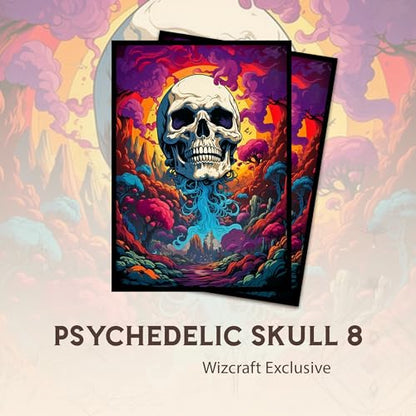 Psychedelic Skull 8 - MTG Card Sleeves, 104ct, Standard Size | Perfect for Double Sleeving, Smudge Resistant Matte Back, Standard 66x92mm - Compatible with Magic The Gathering & TCG Cards - color: Psychedelic Skull 8