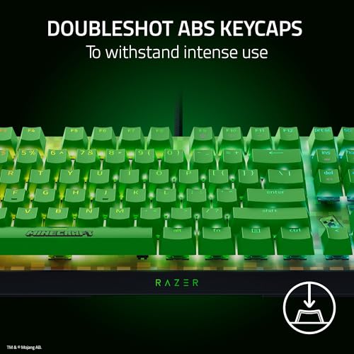 Razer BlackWidow V4 X Mechanical Gaming Keyboard, Minecraft Edition | Green Switches Tactile & Clicky, 6 Macro Keys, Chroma RGB, Doubleshot ABS Keycaps, Sound Dampening & Stabilizers - color: Minecraft Edition