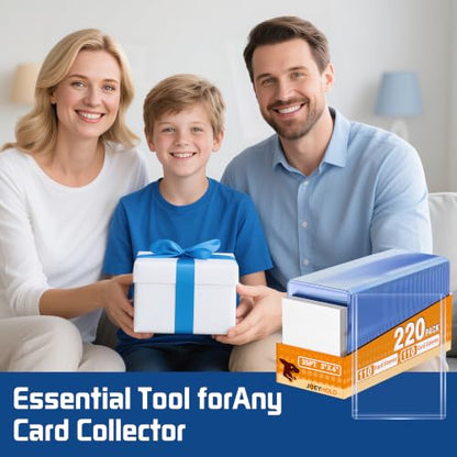 620 Card Sleeves Top Loaders for Cards,Premium Plastic Baseball Card Sleeves,3"x 4"Card Protector Sleeves for Football Sports Cards, Game Standard Trading Cards (220 Hard Sleeve+400 Soft Sleeve) - size: 220 Blue Sleeves + 400 Soft Sleeves