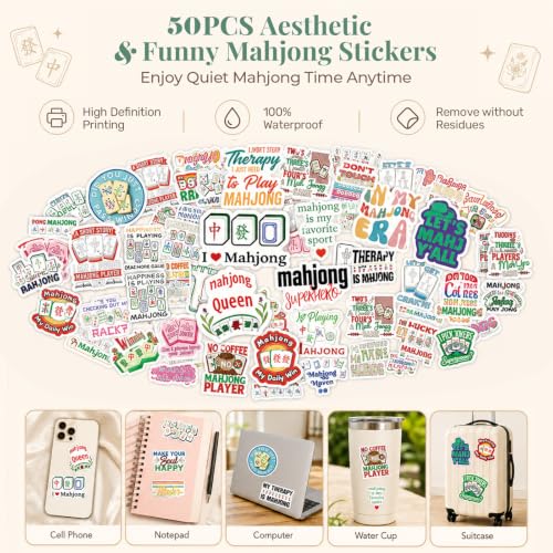 Green Mahjong Mat for Table & 50PCS Stickers| Carrying Bag, Heavy Floral Mahjong Mats& 2 Dices, Noise Reduction Non Slip Foldable, 31.5x31.5 Game Table Cover, for Playing Card, Board Tile Games - color: Green