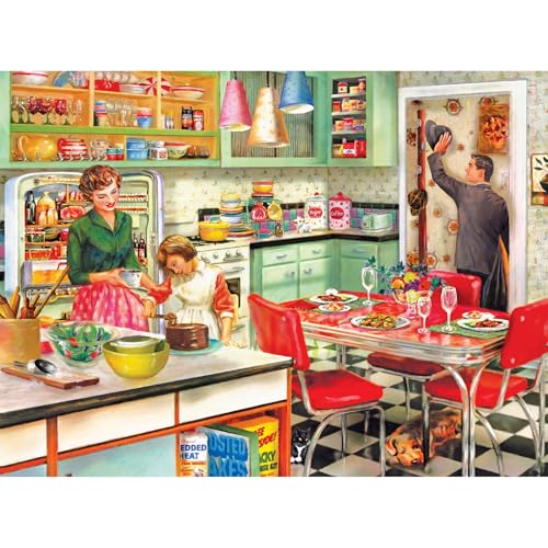RoseArt - Back to The Past - Baking with Mom - 1000 Piece Jigsaw Puzzle for Adults - style: Baking with Mom