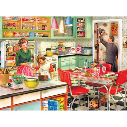 RoseArt - Back to The Past - Baking with Mom - 1000 Piece Jigsaw Puzzle for Adults - style: Baking with Mom