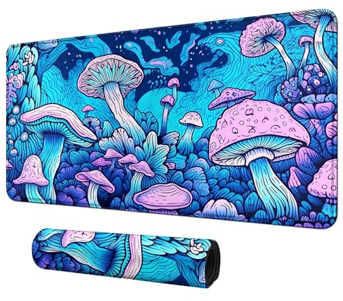 Fascinating Mushroom for MTG & TCG Playmat Mouse Pad,BFDHGQZC 24" x 14" Game Mat for MTG/RPG/CCG Trading Card Game Playmats Table Mat Perfect for Card Games Video Games Computer Office - color: Psychedelic Mushroom, size: 60*35cm
