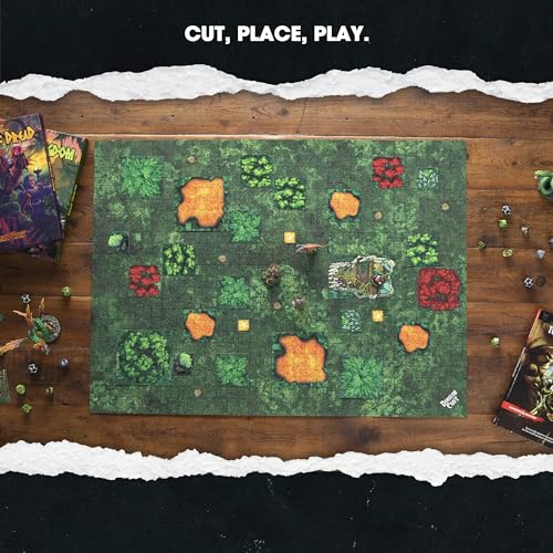 Dungeon Craft Jungles of Dread – Modular Terrain Set for DND & RPG – 100+ Double-Sided Waterproof Map Tiles with 1" Grid - style: Jungles of Dread