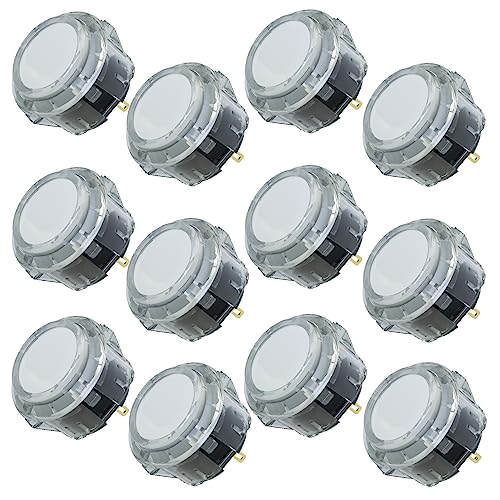 Qanba Gravity KS Mechanical Shafts Silent Pushbutton 24mm Snap-in (Boxed (Clear White E02(12 pcs) - color: Clear White E02(12 pcs）
