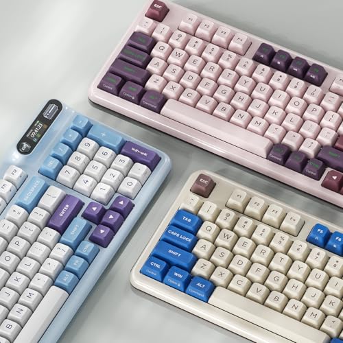 KZZI Z98 Wireless Mechanical Keyboard, Smart Display & Knob, BT5.0/2.4GHz/USB-C, Hot Swappable Custom Keyboard, Pre-lubed Linear Switches, Gasket Mount, RGB Creamy Gaming Keyboard - color: Blue Sea, size: Linear Rainbow Switch