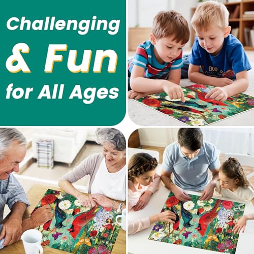 Puzzles 300 Pieces for Adults, 300 Piece Bird Garden Adult Puzzles Jigsaw Puzzle, Recycled Cardboard Puzzle Game, Family Activity Night, Great Gift Toy for Family, Friends, Kids, 20.5 * 15 Inch - style: Birds
