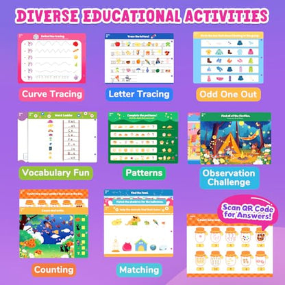 JoyCat Seek & Find Game Book, Educational Toys for Girls Ages 3-6 | Preschool Learning Activities for Toddlers & Kids, Christmas Road Trip Travel Toys for Car & Airplane, Gifts for 3-6 Olds - style: 3. Seek & Find Girls
