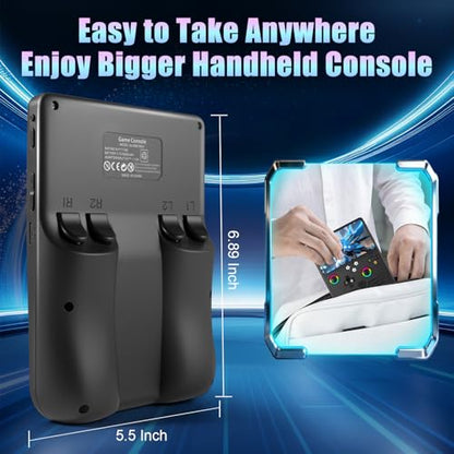 R60 Max Handheld Game Console, 128GB Retro Gaming Console with 40000+ Games, 6-Inch IPS Screen, Linux System, RGB Joysticks, 6000mAh Rechargeable Portable Gaming System (Black Color) - color: Black Color