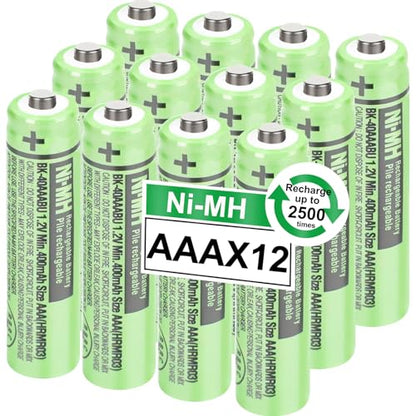 OSIM 12Pack BK-40AAABU Ni-MH AAA Rechargeable Batteries 400mah 1.2V AAA NI-MH Rechargeable Batteries for Panasonic Cordless Phones, Remote Controls, Electronics - size: 400-12pack