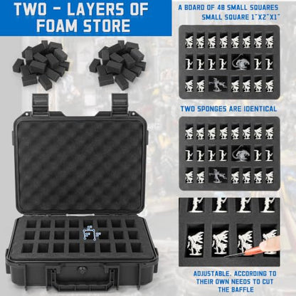 TORIBIO Miniature Storage Figure Hard Shell Case, 48 Slot Miniature Sturdy Hard Case Figurine Carrying Case, Compatible with D&D DND Minis and More - style: 48 Slots