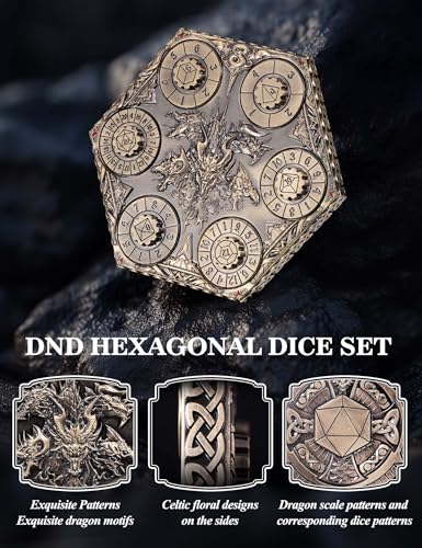 D&D Dice Set,7PCS Metal Dice for Dungeons and Dragons,Mini Dice Set with Pocket Watch Case,Role Playing Board Games Accessories (Dragon, Bronze-S) - color: S-bronze, style: Dragon