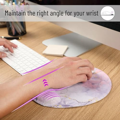 Mr. Pen- Ergonomic Mouse Pad with Wrist Rest, Pink Marble Luxe Design | Breathable Fabric with Memory Foam Cushion, Non-Slip Rubber Base, Gel Mouse Pad with Wrist Support - color: Pink Marble Luxe