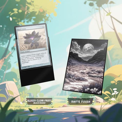 MTG Card Sleeves - Scrubland(White Black) - Fantasy Dual Lands Series - Ultra Clear Front & Matte Finish Back, 100 Count Standard Size TCG Art Sleeves for Magic The Gathering - color: Scrubland(white Black)