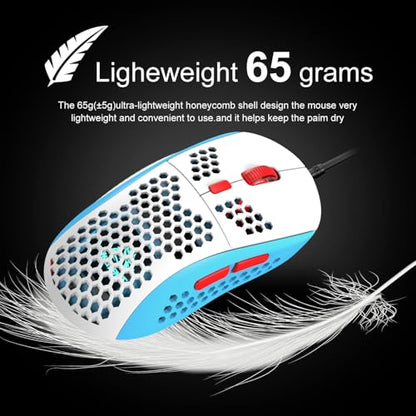 60% Gaming Keyboard and Mouse Combo Samll Mini RGB Backlight Mechanical Feeling and Honeycomb Optical Mouse, Mouse pad for Gamers and Typists - color: Blue