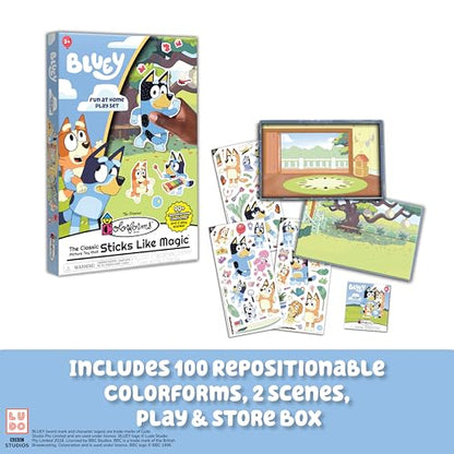 Colorforms Bluey Set - Repositionable Pieces Stick Like Magic - Scenes and Pieces from The Show Bluey for Storytelling Imaginative Play - Ages 3+ - style: Bluey