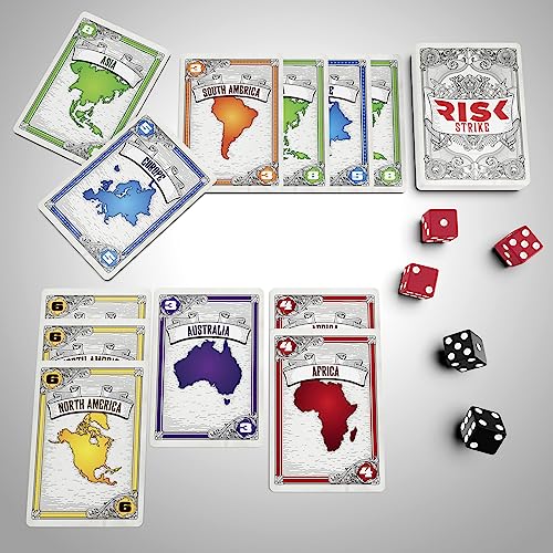 Hasbro Gaming Risk Strike Cards and Dice Game for Adults, Teens, and Kids, Quick-Playing Strategy Game, 2-5 Players, 20 Min. Average, Fun Summer Activities, Vacation Travel Essentials, Ages 10+