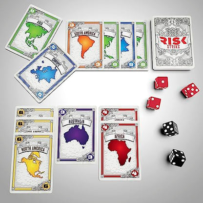 Hasbro Gaming Risk Strike Cards and Dice Game for Adults, Teens, and Kids, Quick-Playing Strategy Game, 2-5 Players, 20 Min. Average, Fun Summer Activities, Vacation Travel Essentials, Ages 10+