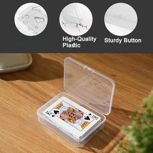 Playing Card Cases 4 Pcs, Plastic Clear Card Holder, Gaming Card Deck Storage Box Snap Closed (NO Cards) - style: 4Pack