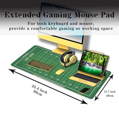 Green Desk Pads, Large Non-Slip Mousepads, Gaming Desk Pad - 35.4 X 15.7 inch for Work, Game, Home - American Football Field - color: Football Field Form
