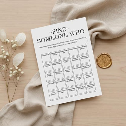 Find Someone Who Bingo Cards, 25 Unique Sheets, Team Building Games for Work, Icebreaker Fun, Engaging Office Games, Team Building Activity for Employees and Groups