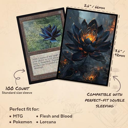 Lotus - MTG Card Sleeves, 104ct, Standard Size, Smooth | Perfect for Double Sleeving, Smudge Resistant Matte Back, Standard 66x92mm - Compatible with Magic The Gathering & TCG Cards - color: Lotus, size: Textured