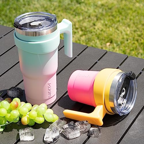 BJPKPK 10 oz Mini Tumbler with Lid, Straw & Handle, Insulated Steel Cup | Small, Spill Proof, Leak Proof, Thermal, Double Wall Vacuum, Sweatproof, Dishwasher Safe, BPA Free, Indigo Black - color: Indigo Black, size: 10 Ounces