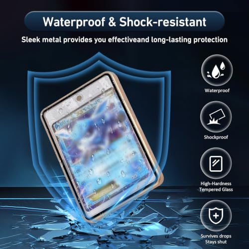 Card Case, 8-Point Magnetic Lock, Premium Aluminum Alloy Protector with 35pt One Touch Card Holder, Personalized Card Sleves Fits Trading Cards, Sports Cards, Game Cards, Collectible Cards (Gold) - color: Gold, style: Card Case