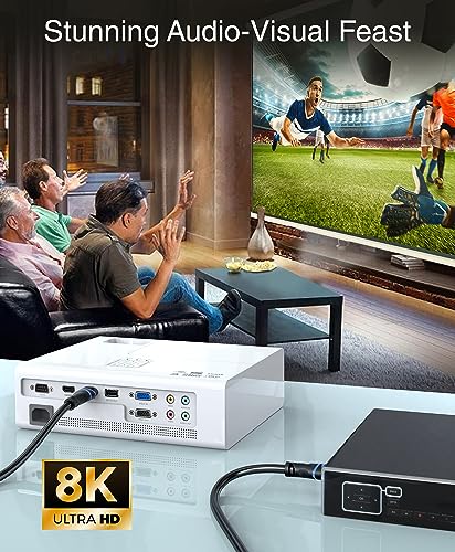 BlueRigger 8K HDMI Cable 6 FT - (8K 60Hz, 4K 120Hz, 48Gbps HDMI Cord, HDR10+, High Speed HDMI Cable 8K with Ethernet, eARC, 3D, HDCP 2.3) - Compatible with PS5, Xbox, Roku, Apple TV, Switch, PC - size: 6FT