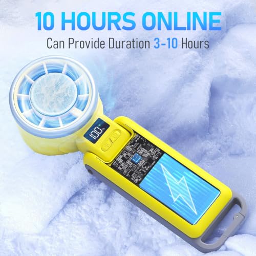 PlayHot Portable Handheld Cooling Fan, Travel Essentials, Gifts for Women | Instant Cooling, 10m/s Airflow, 5-Speed, 10H Max, USB-C Rechargeable, LED Display, 3-in-1 Foldable for Cruise, Beach Vacation - color: Yellow
