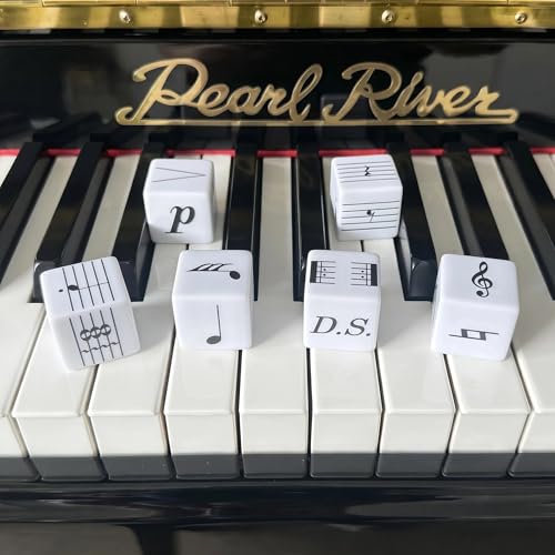 6Pcs Fun Five-Line Staff Music Note Dice, Large 25mm Music Theory Dice, Includes 36 Beginner-Level Staff Patterns for Theory Learning - color: Music Dice-6 Pcs