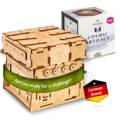 INSCAPE Cosmic Artifact Cluebox Puzzle Box for Adults Escape Room in A Box | Extremely Hard Difficulty - 3D Wooden Design With Hidden Compartments - Brain Teaser Game For Experienced Puzzlers - Gift