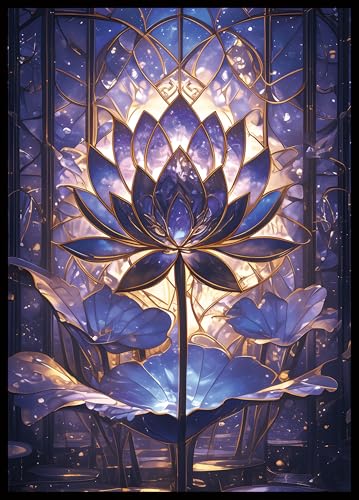 MTG Card Sleeves - Stained Glass Lotus - Ultra Clear Front & Matte Finish Back, 100 Count Standard Size Matte Art Sleeve for Magic The Gathering - color: Stained Glass Lotus