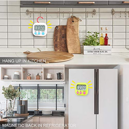 MSART 2 Pack Digital Kitchen Timers with ON/Off Switch & Loud Alarm