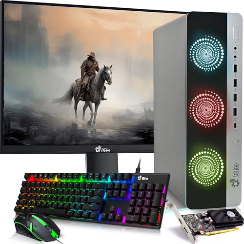 BTO BX8G3 Gaming Desktop Computer – Intel Core i5 6th Gen – 16GB RAM – 512GB SSD – GeForce GT 1030 – Used 22" Monitor – RGB Keyboard & Mouse – WiFi – Gaming PC – Windows 11 Pro (Renewed) - style: Standard Gaming Bundle