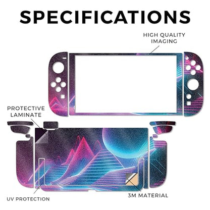 Glossy Glitter Gaming Skin Compatible with Nintendo Switch 2 Console Only - Planetary Grid - Premium 3M Vinyl Protective Wrap Decal Cover - Easy to Apply | Crafted in The USA by MightySkins - color: Planetary Grid, size: Switch 2 Console Skin Only, style: