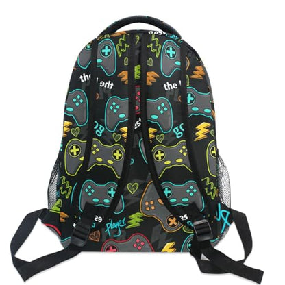 Video Game Backpack Bookbag Gamer Gaming Daypack Travel Hiking Camping School Laptop Bag - color: Multi Pattern 16