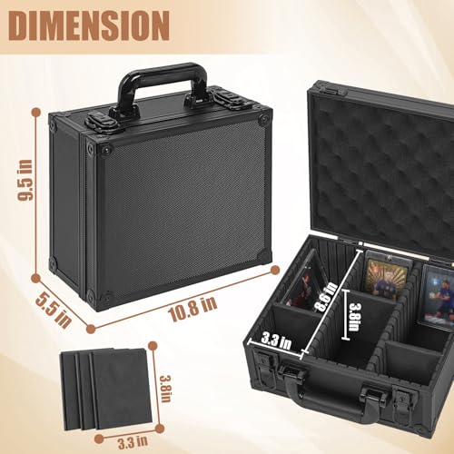 Toploader Storage Box for 3" x 4" 35pt Rigid Card,Magnetic Card Case | Portable Top Loader Card Case with 5 Removable Dividers, Holds 350+ Toploaders, Magnetic Holders for Sports Trading Cards - size: For 350+ Toploaders