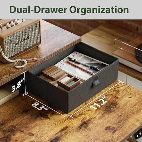 Agilestic 48 x 24 Inches Electric Standing Desk with 2 Storage Drawers, Adjustable Height Sit and Stand Computer Table with Splice Board, Rustic Brown - color: Rustic Brown, size: 48 x 24 Inches with 2 drawers