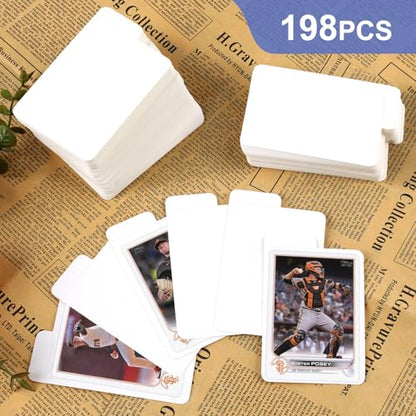 198PCS Trading Card Dividers, Paper Card Dividers, Standard Vertical Card Divider for MTG/Sports/Games Card Categorization and Management - White